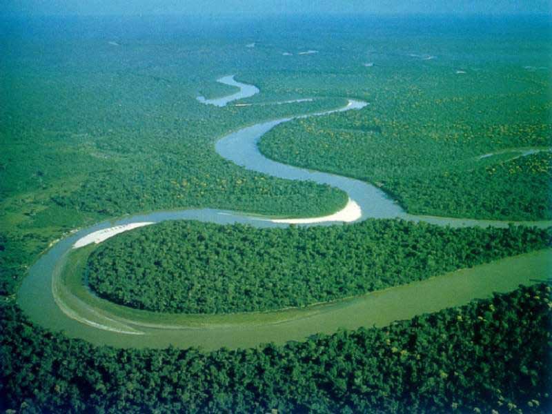 Amazon River. Free water jet, by Leonardo da Vinci, the world's best-known